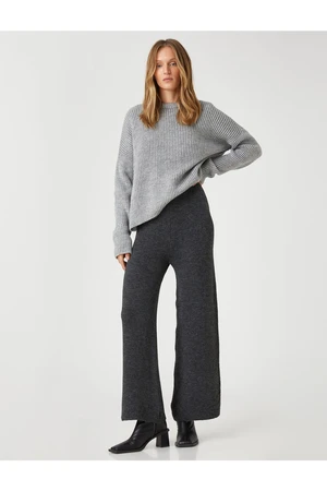 Koton Knitwear Trousers Wide Leg Elastic Waist