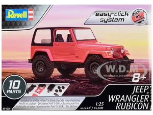 Level 2 Easy-Click Model Kit Jeep Wrangler Rubicon 1/25 Scale Model by Revell