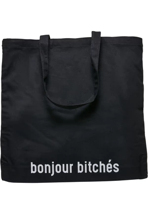 Bonjour Bitches Oversize Canvas Bag Black
