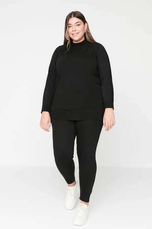 Trendyol Curve Black Turtleneck Sweater Top &; Bottom Trousers Set