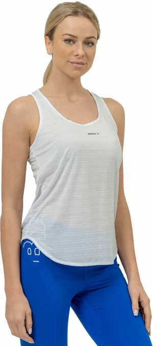 Nebbia FIT Activewear Tank Top “Airy” with Reflective Logo White M Tricouri de fitness