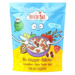 FRUCHTBAR Cereálie kakaové kuličky s hroznovým vínem jablkem a ovsem BIO 125 g