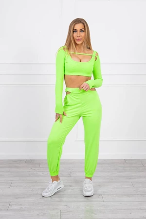 Complete with top blouse green neon