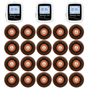 JINGLE BELLS Wireless Restaurant Calling System 20 Calling Buttons 3 Belt Watch Receiver for cafe, bar hotel Call Bell pager