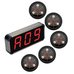 BYHUBYENG Restaurant Pager Wireless System 1 Display Receiver 1 Remote Control 5 3-Key Call Buttons Coffee Club