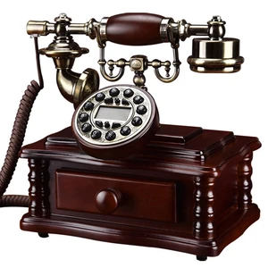 Vintage Old Fashioned Telephone with Dual Ringtones, Drawer, Caller ID, Handsfree, Backlit, Button Dial Corded Phone Landline