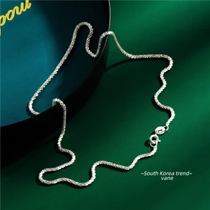 S925 Sterling Silver Necklace Sparkling Glitter Clavicle Chain Flash Sand Chain Women's Couple Boutique Jewelry