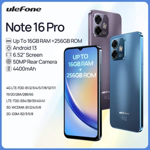 Ulefone Note 16 Pro Smartphone 256GB ROM Android 13 Global Version Phone 50MP 6.52 inch 4400mAh GPS 4G Cellular