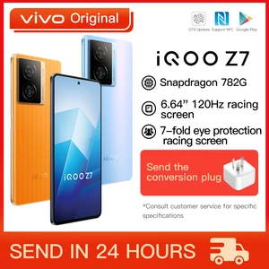 Original VIVO iQOOZ7 Mobile Phone 6.64 Inch LCD Snapdragon 782 Octa Core 120W SuperFlash Charge 64M Triple Camera NFC