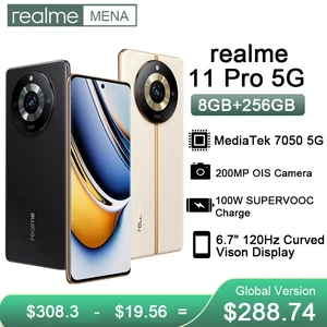 New realme 11 Pro 100MP Super OIS Camera 6.7''120Hz Curved Vision OLED Display 67W SuperDart Charge with 5000mAh NFC