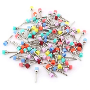 100pcs/set Dental polishing Brushes Disposable Nylon Bowl Cup Shape flat latch Prophylaxis brush Used for stain removal Mixed