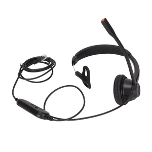 RJ9 Single Ear Headset Cell Phone Headset with Mic Mute Speaker Volume Noise Canceling and 6 Speed Line Adjustment