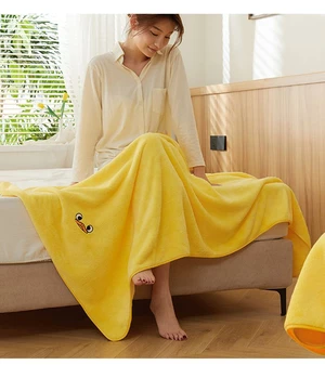 JY bath towel swimming beach towel soft absorbent thin style yellow 70*140CM MT01