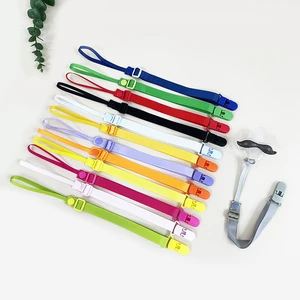 Baby Pacifier Clips Solid Color Teething Toys Anti-drop Chain Rope Webbing Teethers Dummy Nipples Holder Clip Chains Adjustable