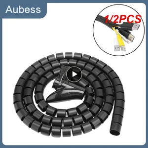 1/2PCS 1.5/2m Flexible Spiral Cable Organizer Storage Pipe Cord Protector Management Cable Winder Desk Tidy Cable Accessories