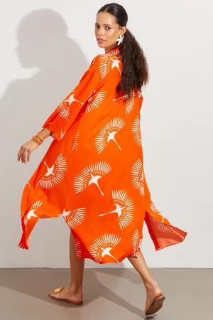 Cool & Sexy Women's Orange Printed Kimono GL138