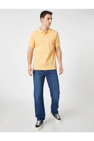 Koton Basic T-Shirt Polo Neck Slim Fit with Buttons.