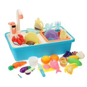 31Pcs Kitchen Washbasin Toy Kitchenware Play Set Pretend Play Vegetable Bowl Tableware for Children Gift Toys