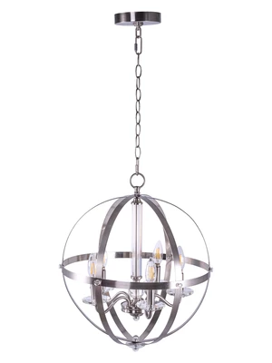 [USA Direct] 5-Light Candle Style Globe Chandelier Industrial Rustic Indoor Pendant Light Without Bulbs