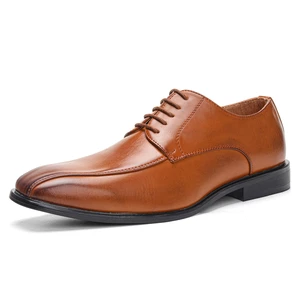 Menico Men's Vintage Polished Faux Leather Comfortable Classic British Business Shoes