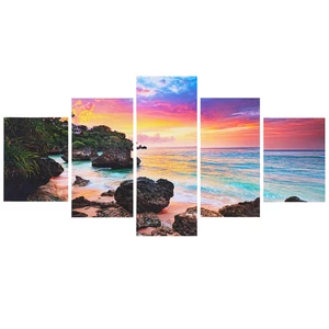 5Pcs Dusk Modern Canvas Print Paintings Wall Art Picture Beach Decorative Painting Murals Home Decoration Unframed