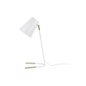 Biela stolová lampa s detailmi v zlatej farbe Leitmotiv Noble