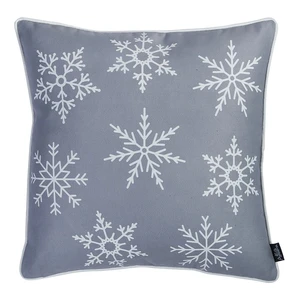 Sivá obliečka na vankúš s vianočným motívom Mike & Co. NEW YORK Honey Snowflake, 45 × 45 cm