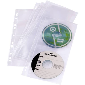 Durable 4-násobný obal zakladače na CD / DVD 4 CD / DVD / Blu-ray polypropylen priehľadná 5 ks  528219