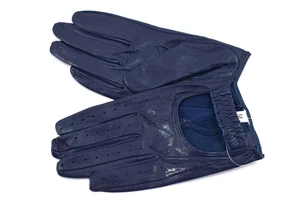 Dámské kožené rukavice do auta Arteddy - tmavě modrá (L)