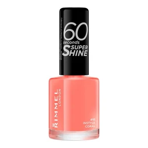 Rimmel London 60 Seconds Super Shine 8 ml lak na nechty pre ženy 415 Instyle Coral