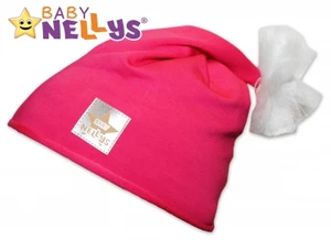 Bavlněná čepička Tutu květinka Baby Nellys ® - malinová, 2-8let, vel. 104 (3-4r)