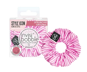 Ozdobná špirálová gumička Invisibobble Sprunchie Stripes Up - ružovo-biela (IB-SP-PA-1-1010) + darček zadarmo