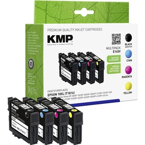 KMP Ink náhradný Epson 18XL, T1811, T1812, T1813, T1814, T1816 kompatibilná kombinované balenie čierna, zelenomodrá, pur