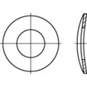 Pružné podložky TOOLCRAFT, DIN 137, Vnút.Ø 6,4 mm, vonkajší Ø 12 mm, 100 ks