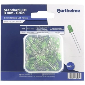 Barthelme  LED sortiment   zelená guľatý 3 mm 100 mcd 30 ° 20 mA 2 V