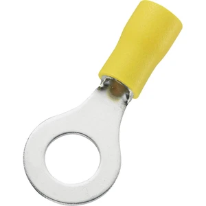TRU COMPONENTS 746750 guľaté káblové oko  Prierez=6 mm² Ø otvoru=8.4 mm čiastočne izolované žltá 50 ks