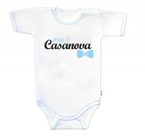 Body krátký rukáv s vtipným textem Baby Nellys, Malý Casanova, kluk, vel. 86 (12-18m)