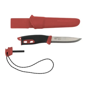 Nôž Companion Spark (S) Morakniv® – Strieborná čepeľ - Satin, Červená (Farba: Červená, Varianta: Strieborná čepeľ - Satin)