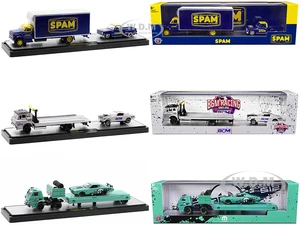 Auto Haulers Set of 3 Trucks Release 55 Limited Edition to 8400 pieces Worldwide 1/64 Diecast Model Cars by M2 Machines