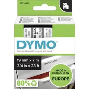 Páska do štítkovače DYMO 45800 (S0720820), 19 mm, D1, 7 m, černá/transp.