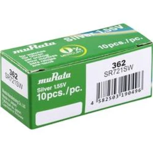 Knoflíkový článek 362 oxid stříbra Murata SR721SW-PBWW 25 mAh 1.55 V 10 ks