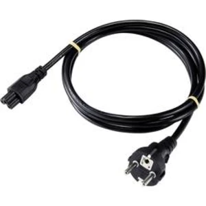 Síťový síťový kabel s notebook zásuvkou Basetech XR-1638062, 1.80 m, černá