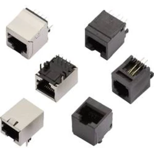 Modulární zásuvka, vestavná vertikální RJ45 MH Connectors MHRJJ88NFV, počet pólů: 8P8C, černá, 1 ks