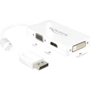 DisplayPort / VGA / HDMI / DVI adaptér Delock 62655, bílá