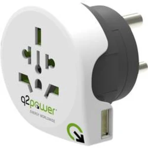 Cestovní adaptér Q2 Power Welt nach Indien mit USB 1.100250