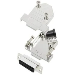 Sada D-SUB zásuvková lišta TRU COMPONENTS TCD45NT15MDBSK, 45 °, pólů 15, pájecí kalíšek, 1 ks