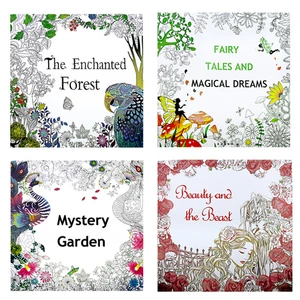 24 Pages Double-sided Hand-painted Coloring Painting Paper English Book Children Adult Decompression Drawing Coloring Bo