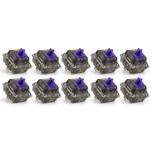 10Pcs/pack Twilight Purple Switches 5Pin 67g Gold-plated Spring Pre-lubricated Switches for Mechanical Gaming Keyboard