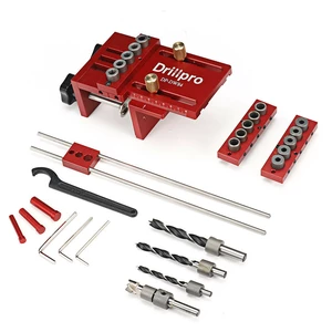 Drillpro 3 in 1 Adjustable Woodworking Doweling Jig Kit Pocket Hole Jig Drilling Guide Locator For Furniture Connecting