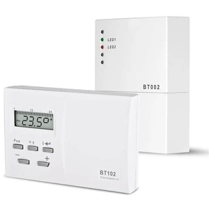 Termostat Elektrobock BT102 (BT102) biely Bezdrátový termostat BT102

BT102 je jednoduchý bezdrátový termostat se systémem samoučení kódů. Slouží pro 